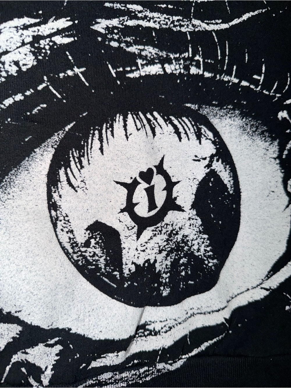 Vintage All seeing eyes dark graphic AOP Jerzees crewneck sweatshirt medium - Picture 4 of 5